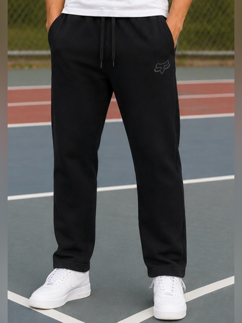 Fox Racing - Black Sweatpants - Size Medium Straight Leg Drawstring Joggers